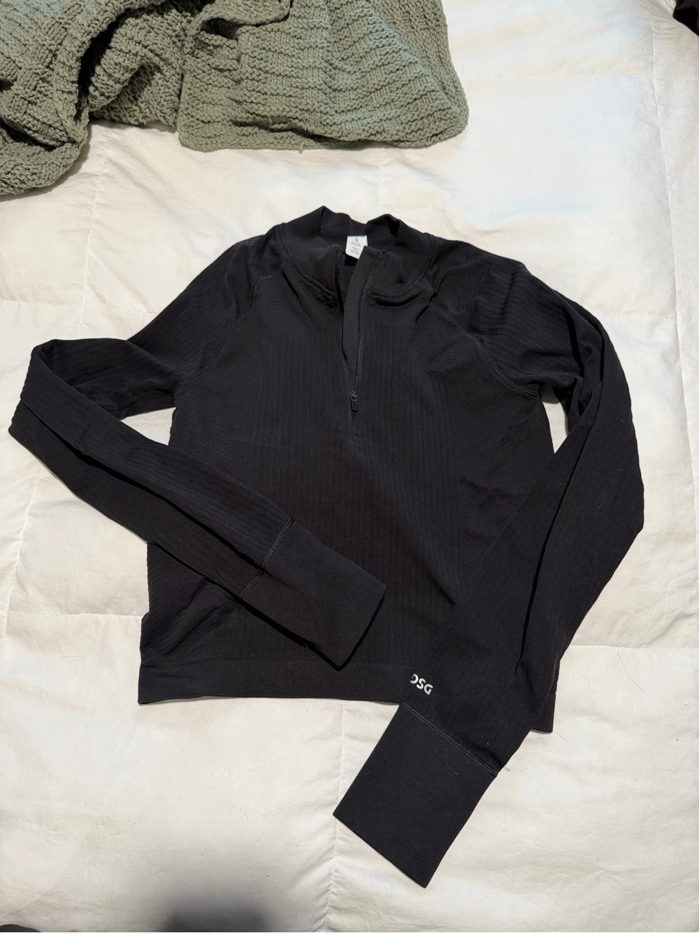 DSG Black Ribbed Women's Half-Zip Pullover